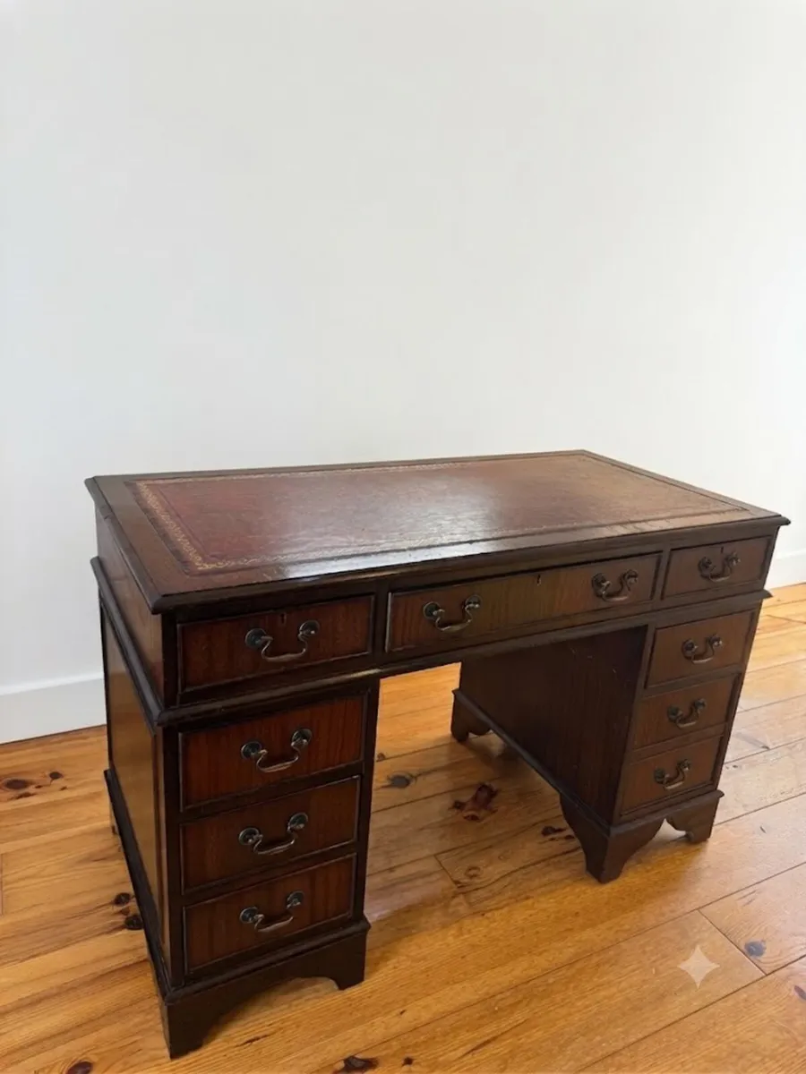 Vintage Partners Writing desk Leather top - Image 3