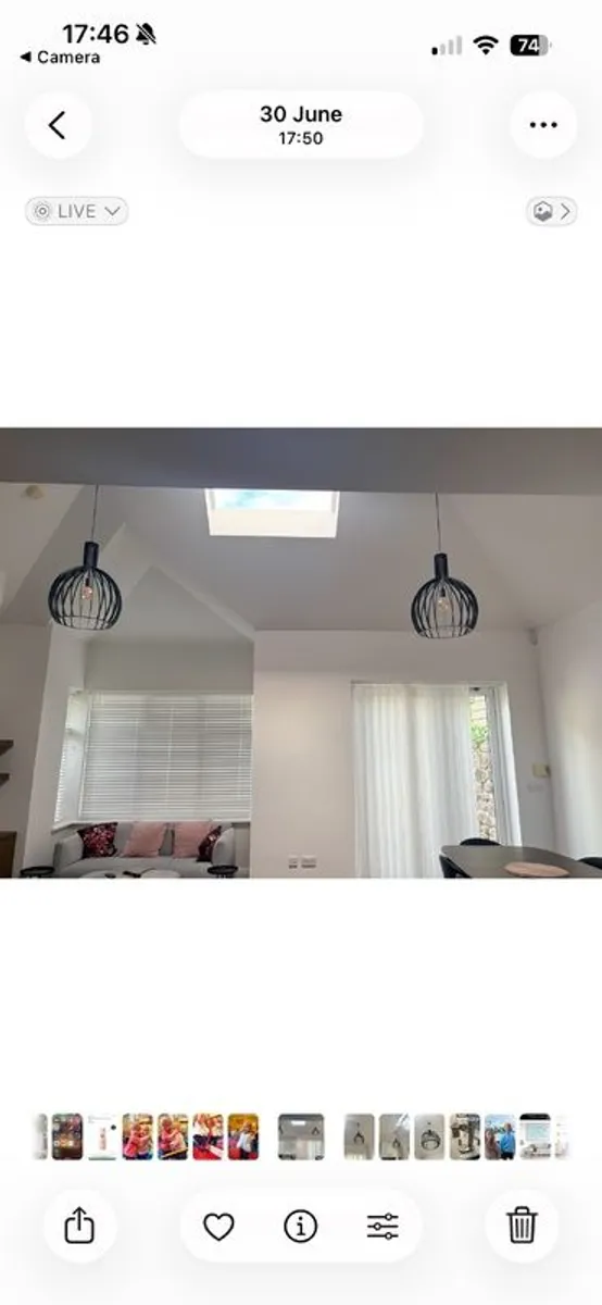Modern Black Cage Pendant Lights x 2 - Image 2