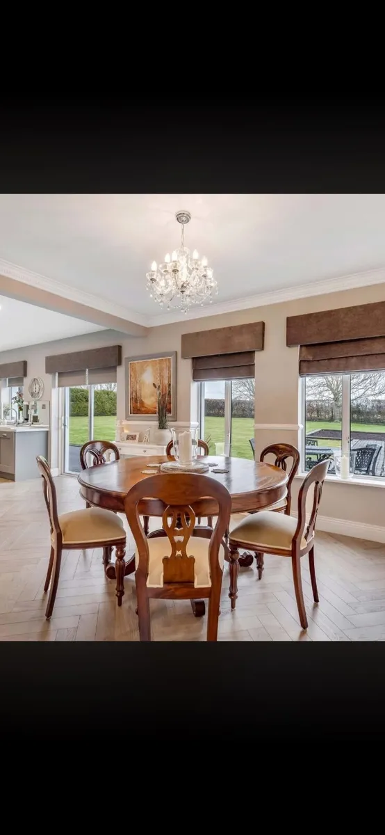mahogany table and chairs - Image 2