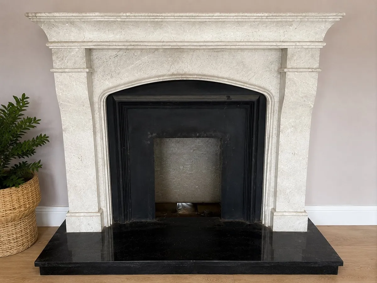 Marble Fireplace with Stanley Solis Inset Stove - Image 2
