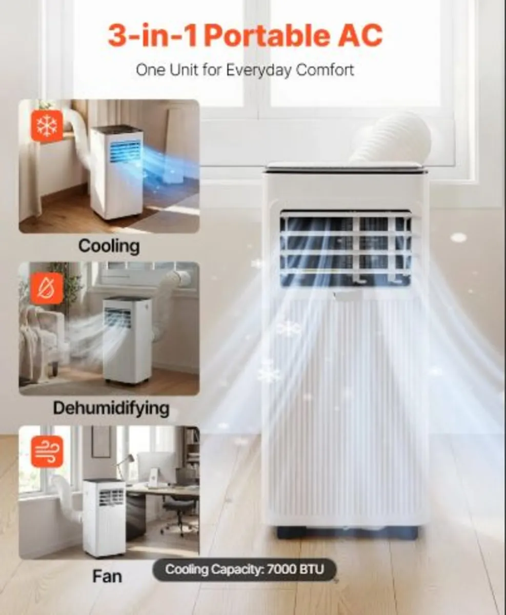 Portable Air Conditioner,7000 BTU 2kW 3-in-1 Stand - Image 2