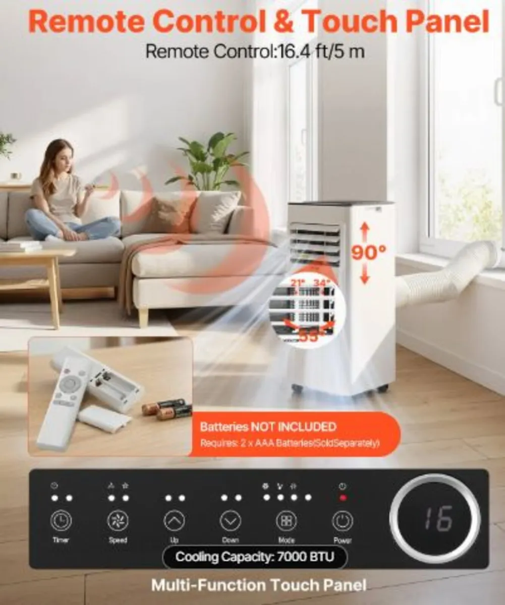 Portable Air Conditioner,7000 BTU 2kW 3-in-1 Stand - Image 4