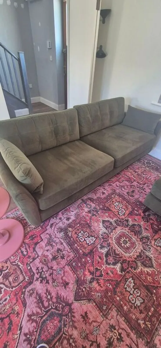 3  Seater Mid Century Style Sofa & Ottoman - Image 4