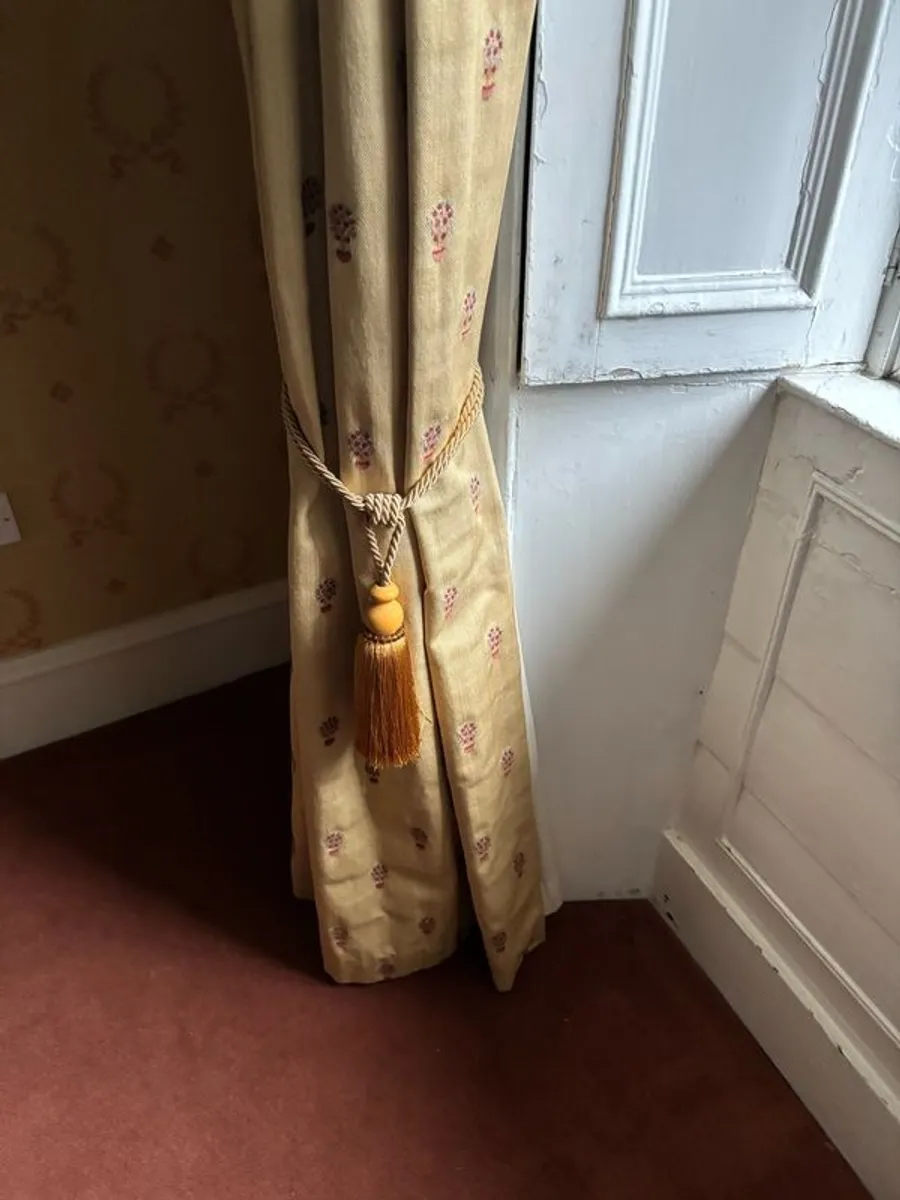 Bespoke Handmade French pleat Curtains with Tiebacks - Image 2