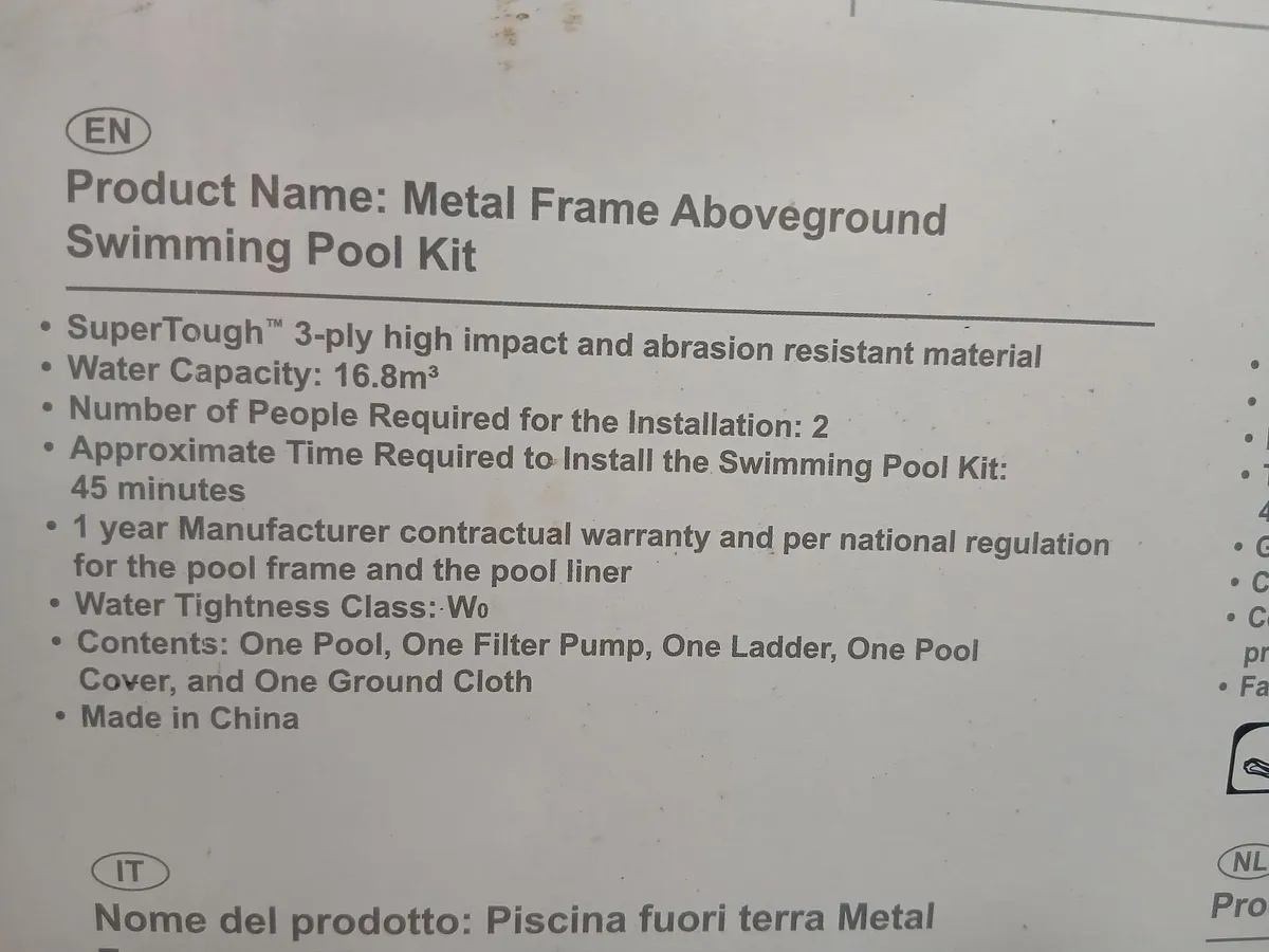 15ft Metal Frame Swimming Pool - Image 2