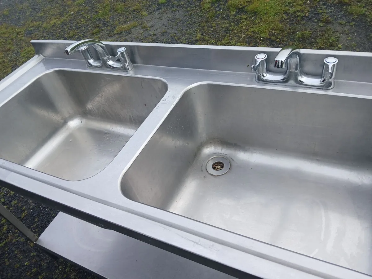 Staneless steel cabbinet double sink unit - Image 1