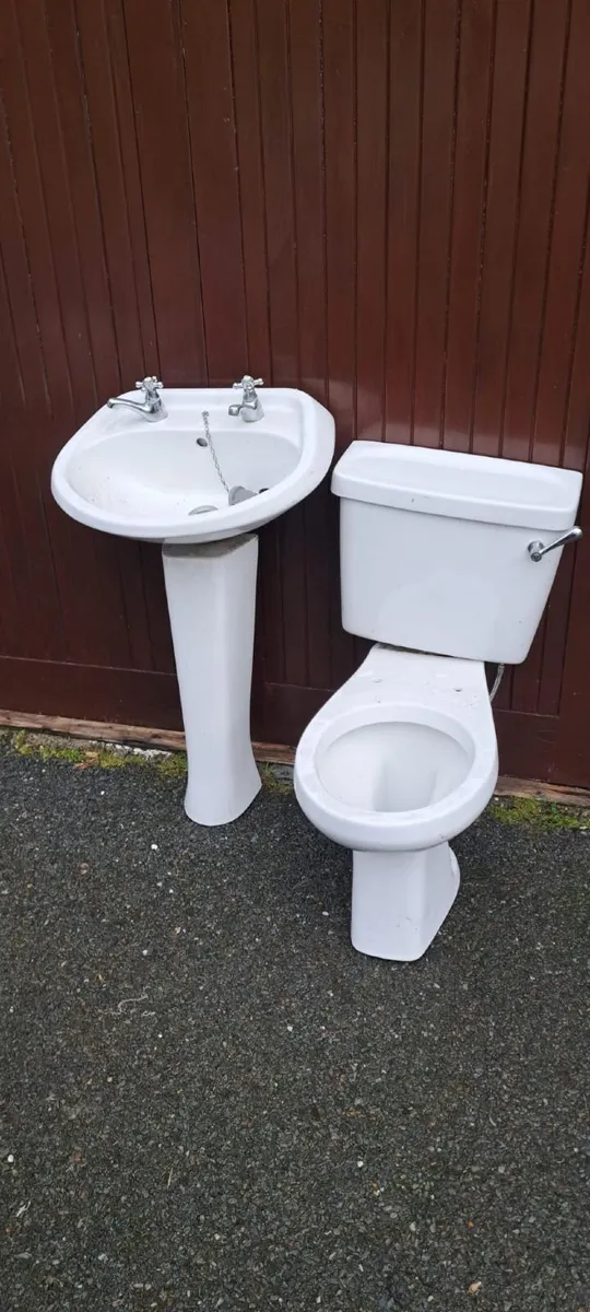 Toilet Bowl + Cistern, Wash Hand Basin + Pedestal - Image 1