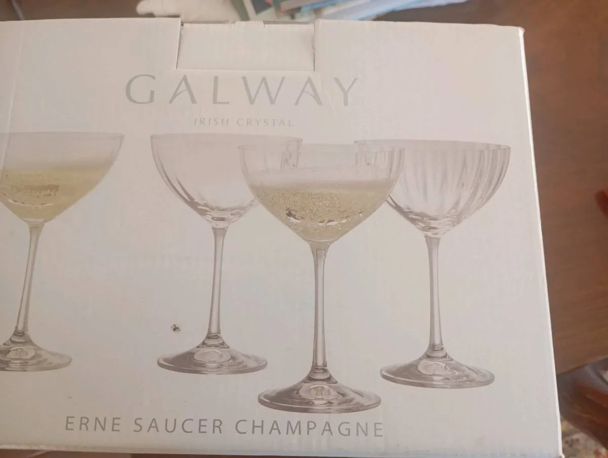 Galway Crystal Champagne Saucers - Image 1