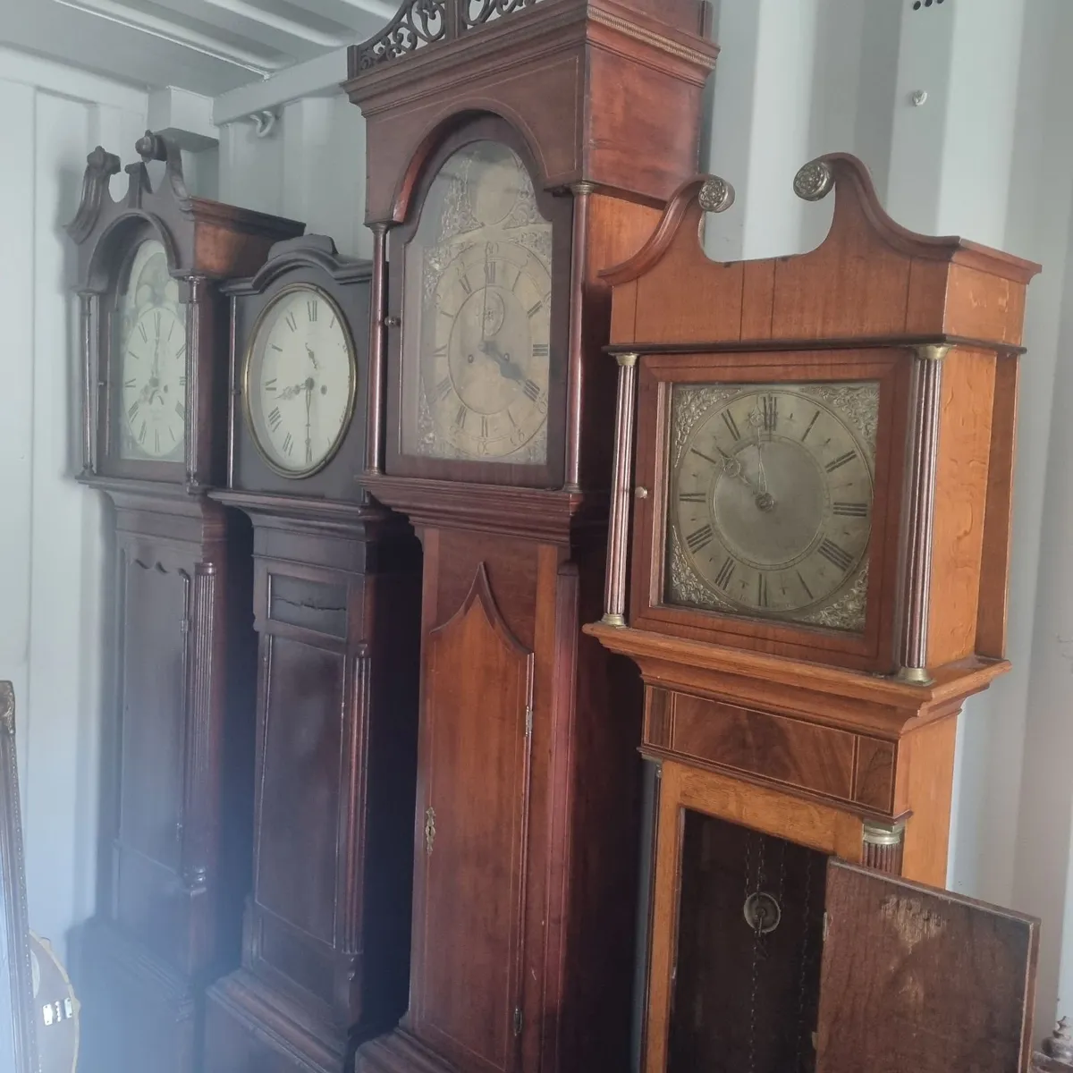 10 antique grandfather and vienna clocks for sale - Image 1