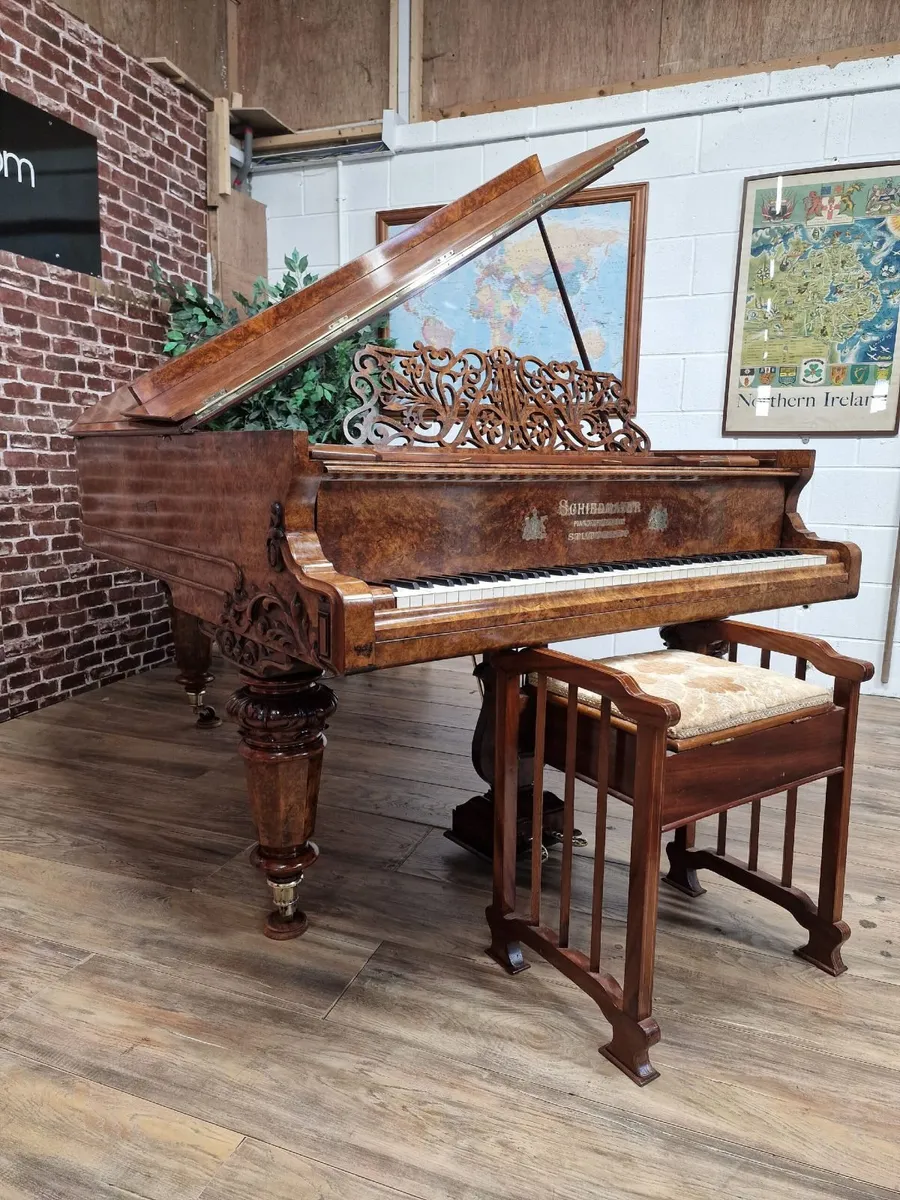 Schiedmayer Grand Piano Burr Walnut - Image 1