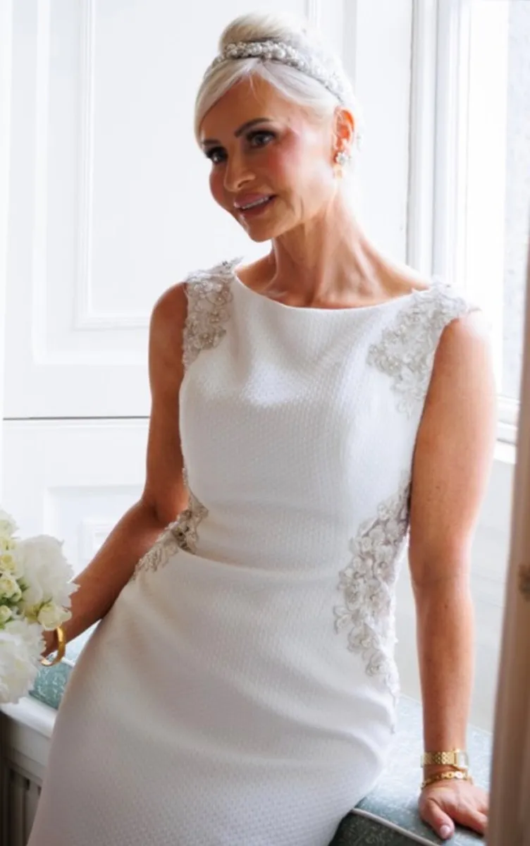 Wedding Dress, Veil and Matching Headpiece - Image 2