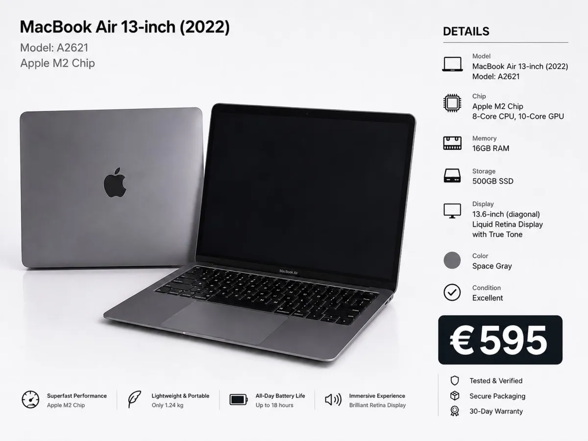 MacBook Air M2 A2681 Like new with charger - Image 1