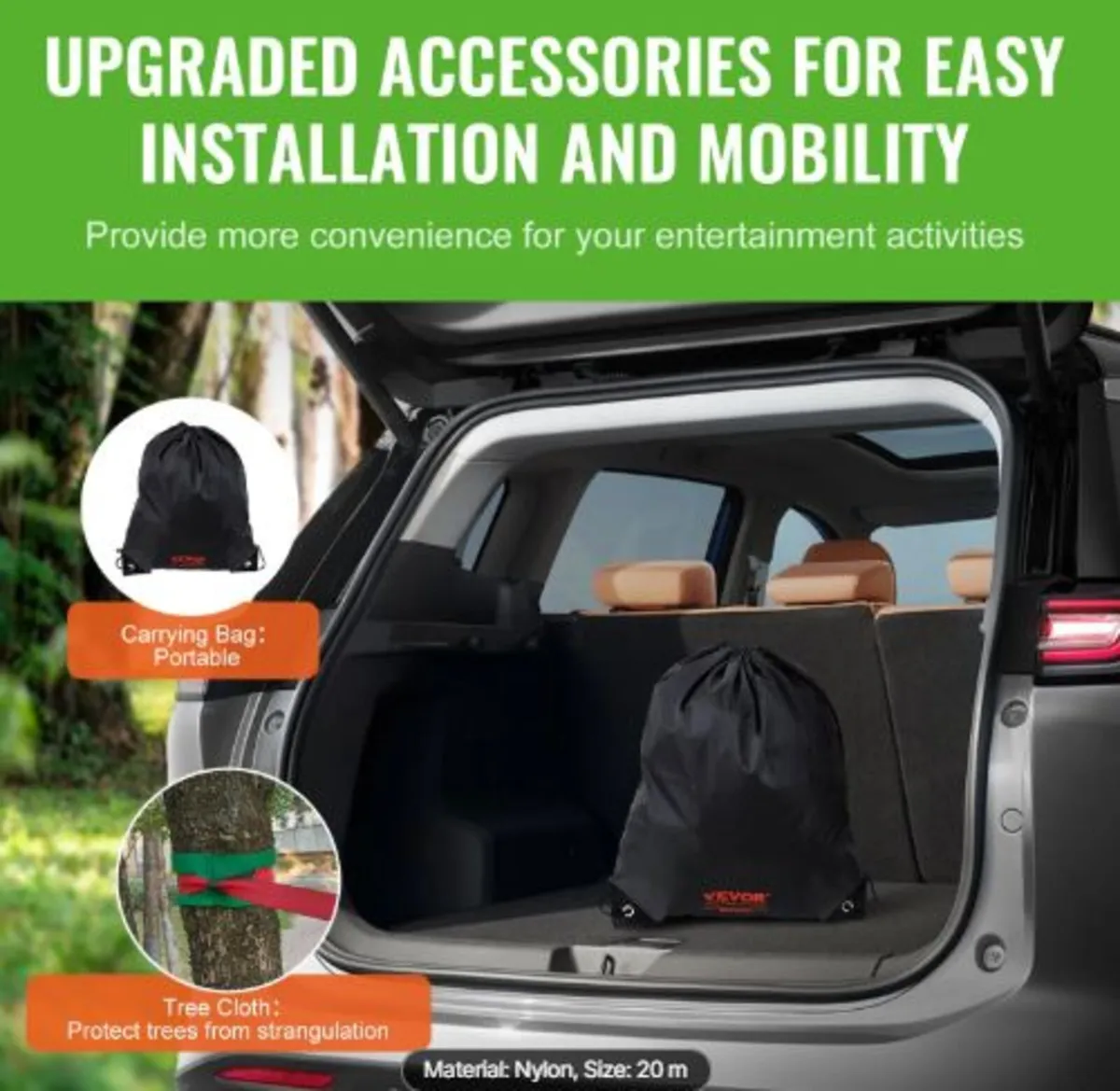 Zipline Kit for Kids and Adult, 65 ft Zip Line Kit - Image 3