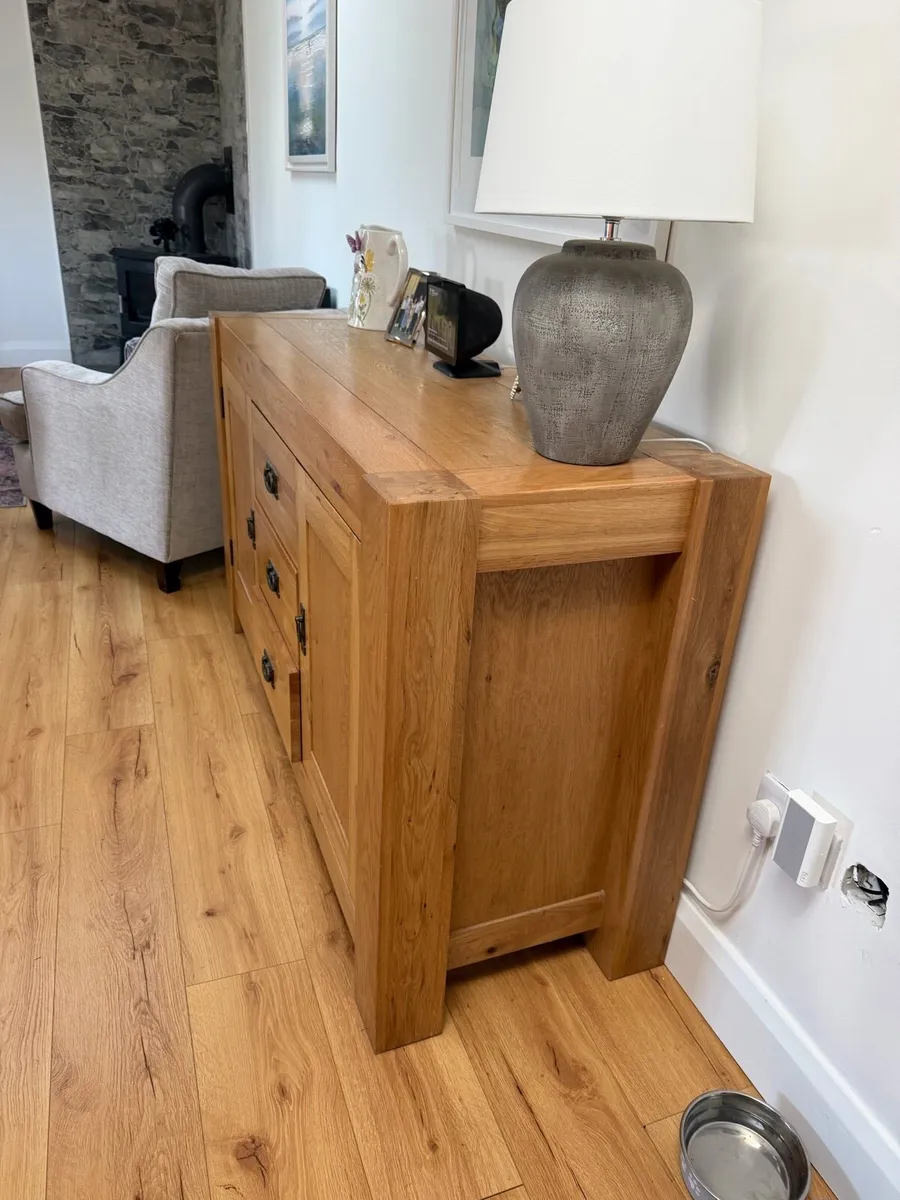 Solid oak sideboards pair - Image 2