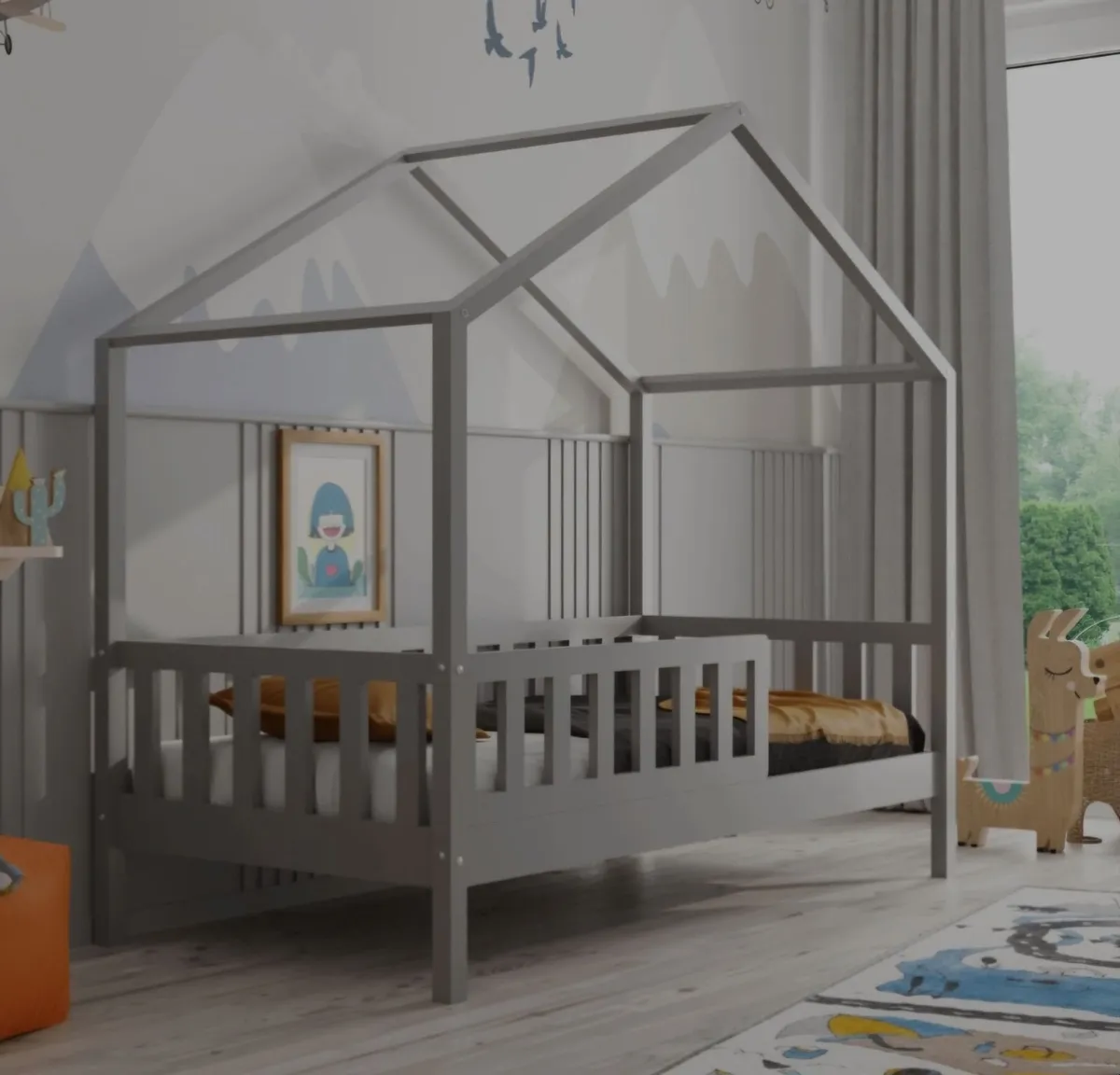 Kids Bed Toddler House Bedroom Bunk Bed - Image 3
