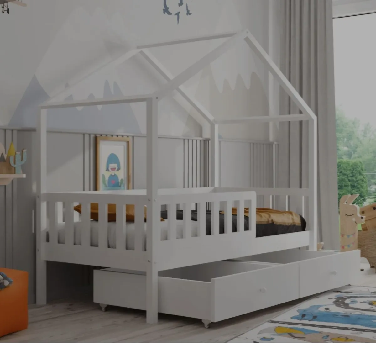 Kids Bed Toddler House Bedroom Bunk Bed - Image 2
