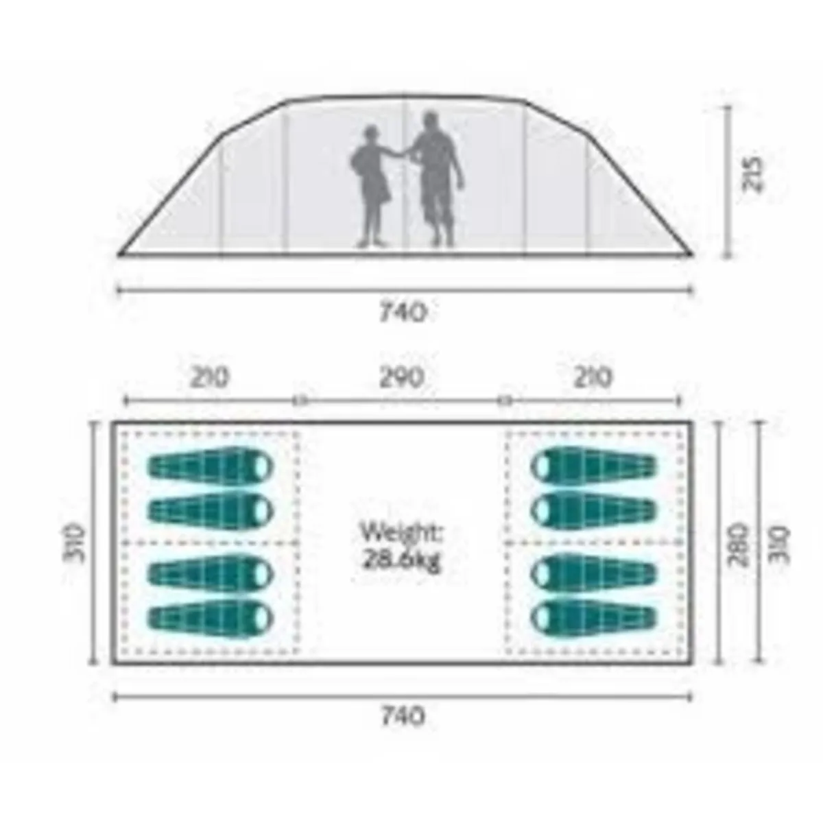8 Man Family Air Tent includes extras. - Image 2