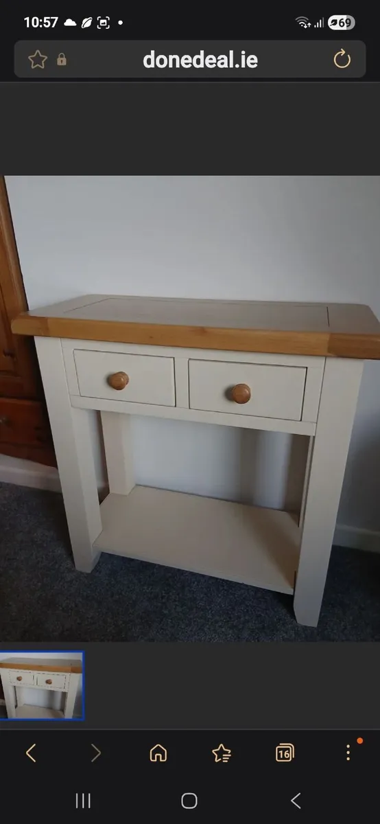 Solid oak console table