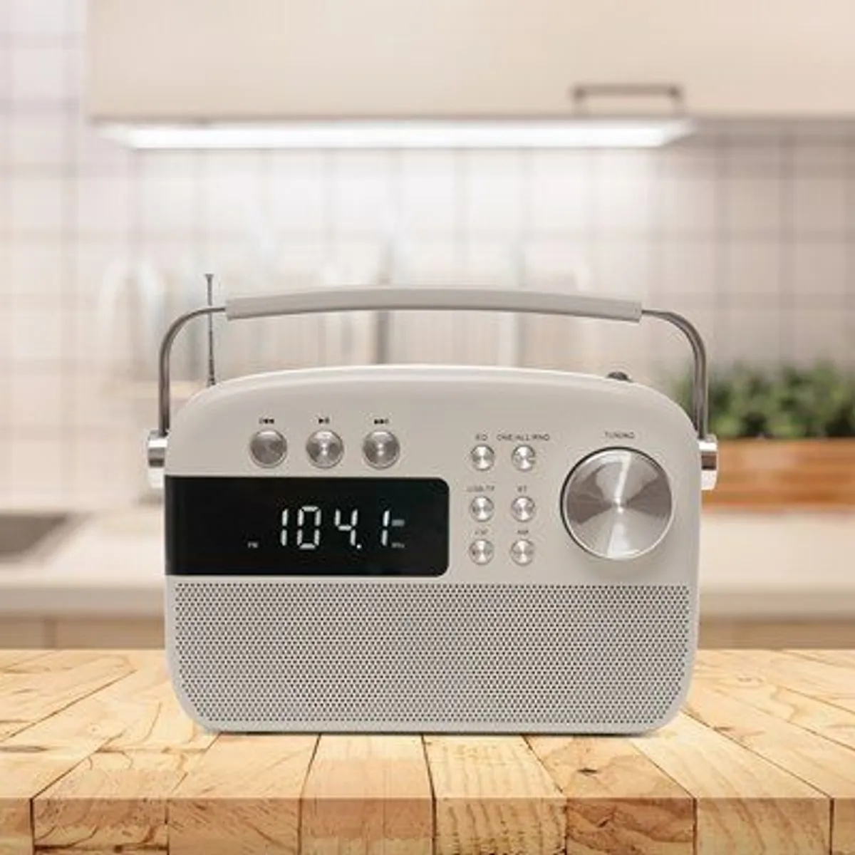 2 Band Rechargeable Radio Ivory White - Image 2