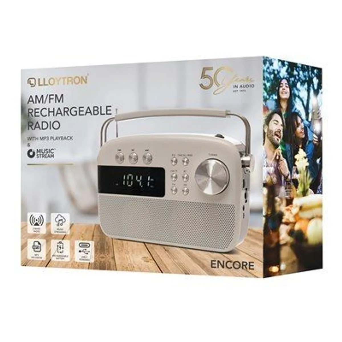 2 Band Rechargeable Radio Ivory White - Image 4