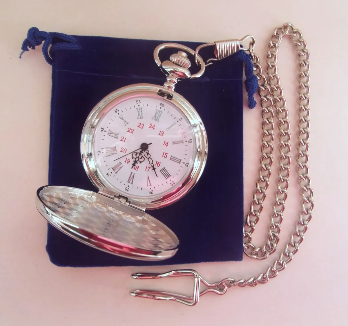 quartz pocket watch, and chain - Image 4