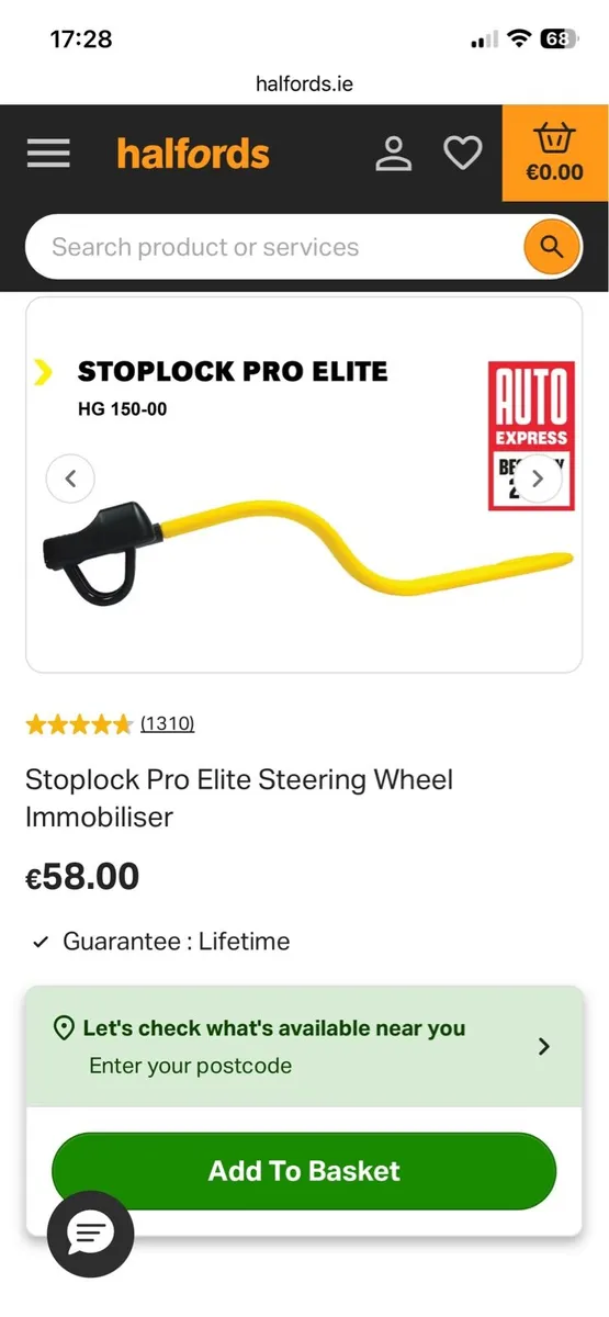 Stoplock pro elite steering wheel lock - Image 1