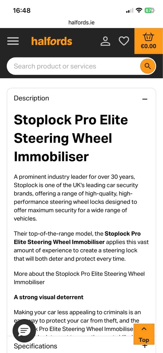 Stoplock pro elite steering wheel lock - Image 2