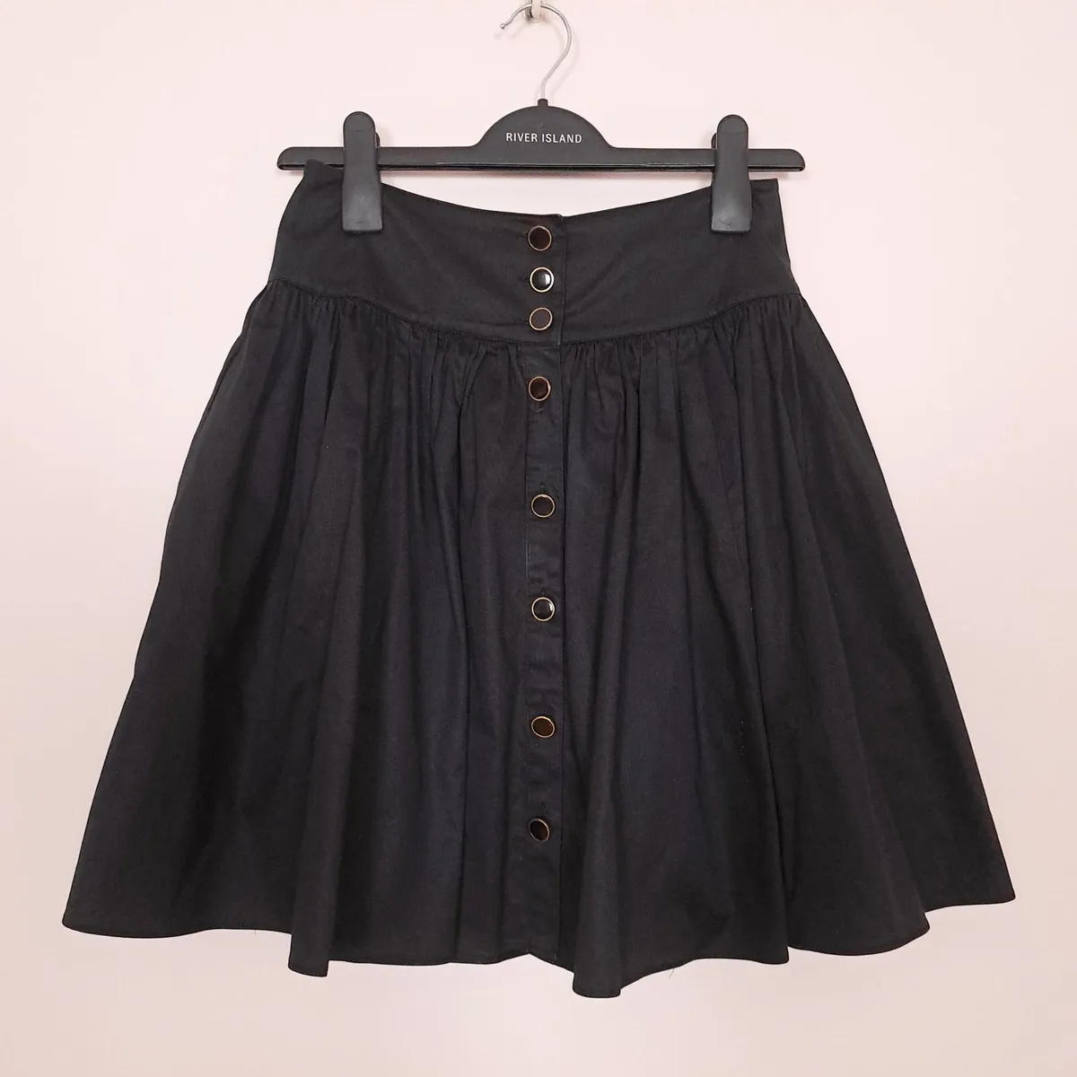 Reiss Black Gathered Flare Mini Skirt 6UK/34EU - Image 2