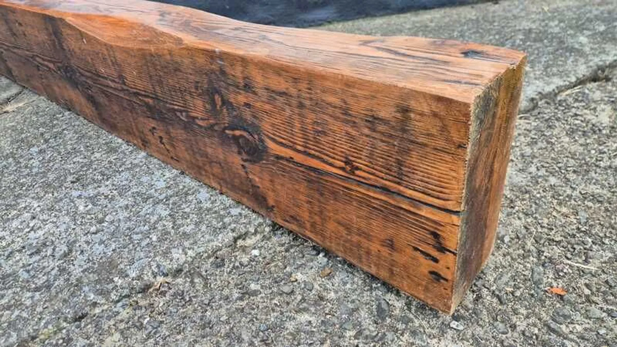 Solid Wood Rustic Fireplace Mantel Beam - Image 3