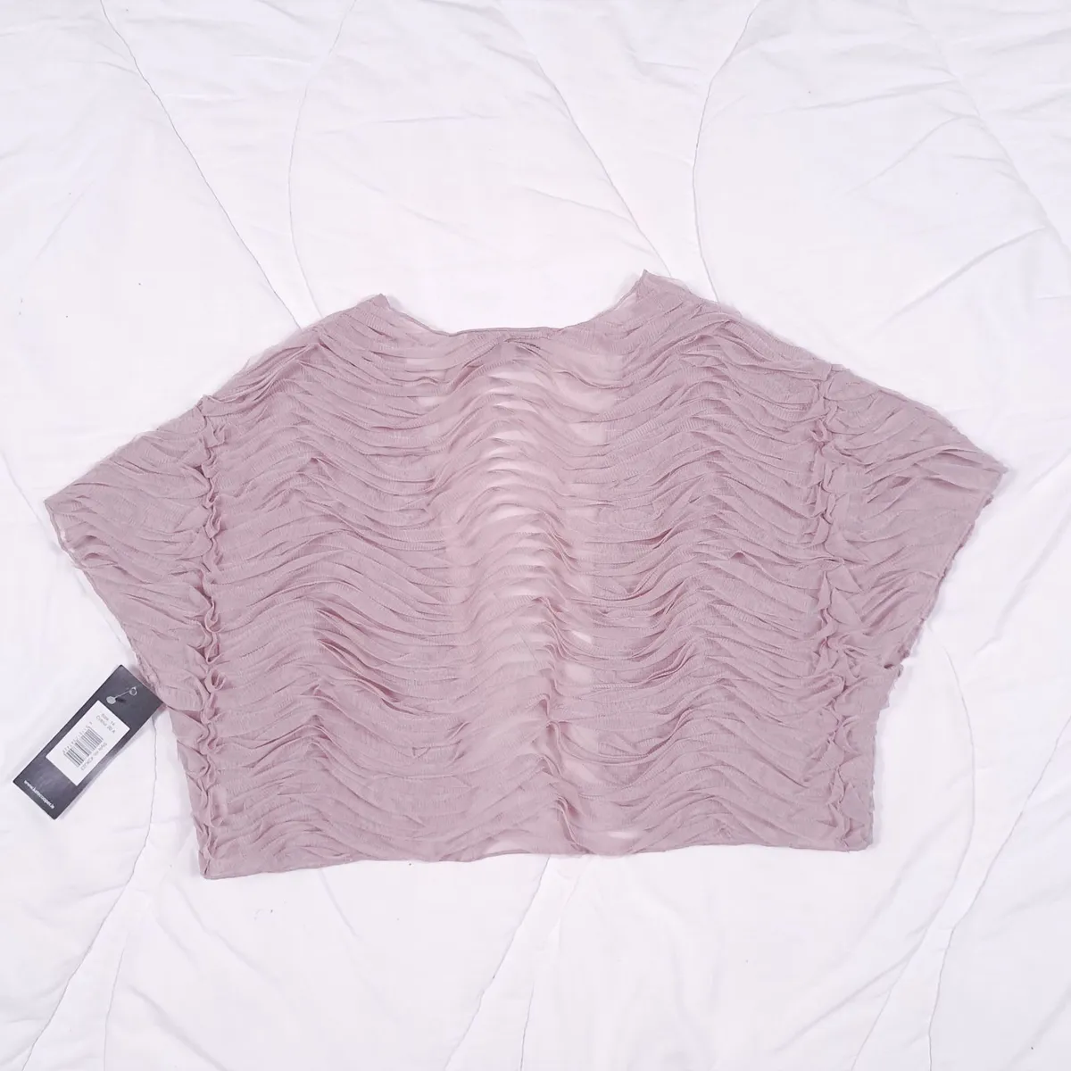 Kate Cooper Dusty Pink Mesh Shrug Bolero 12UK - Image 2