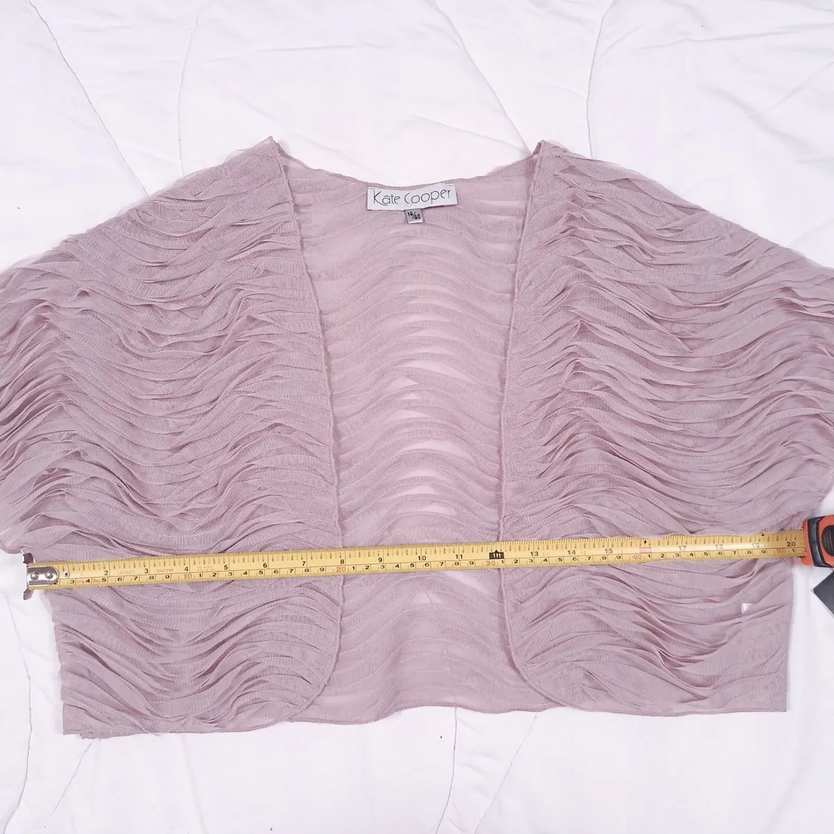 Kate Cooper Dusty Pink Mesh Shrug Bolero 12UK - Image 4