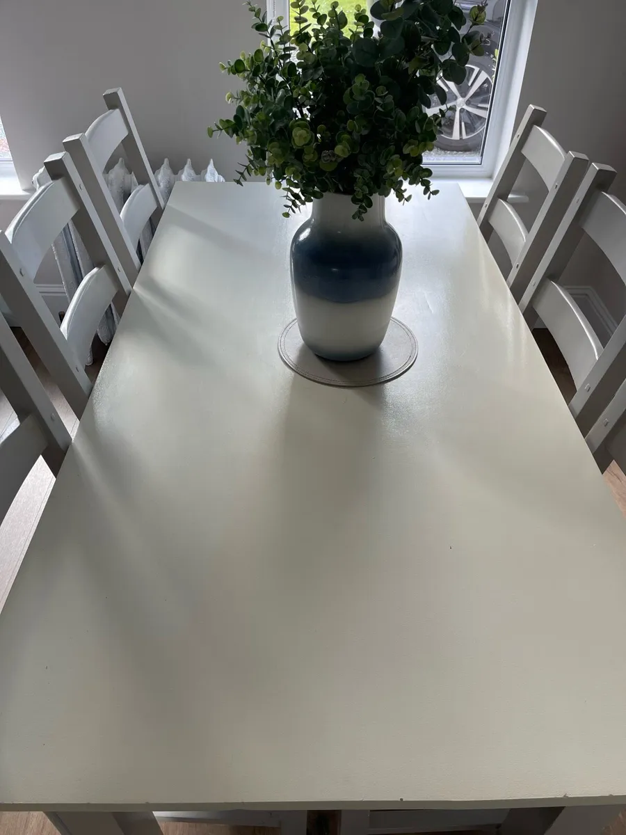 Solid Wood Dining Table and Six Chairs - Image 3