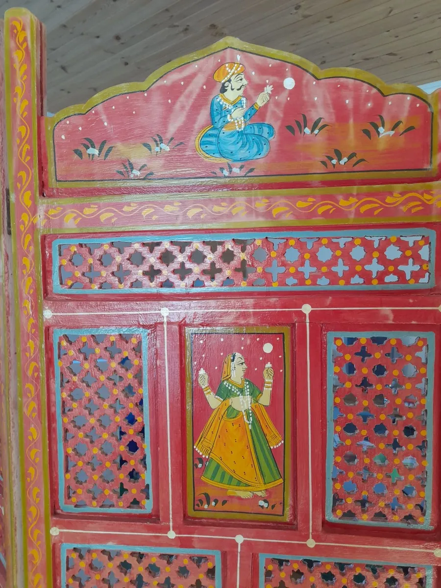 Antique Indian Room Screen - Image 4