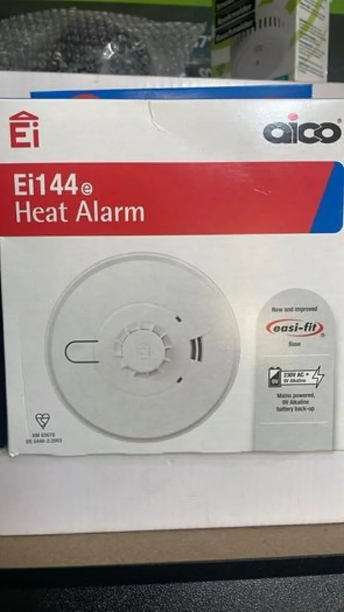 Heat Alarm Heat Detector Mains Battery Back Up - Image 1