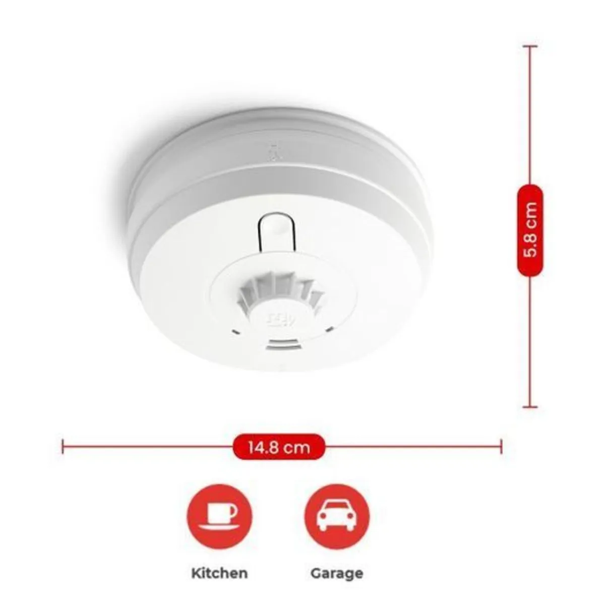 Heat Alarm Heat Detector Mains Battery Back Up - Image 4