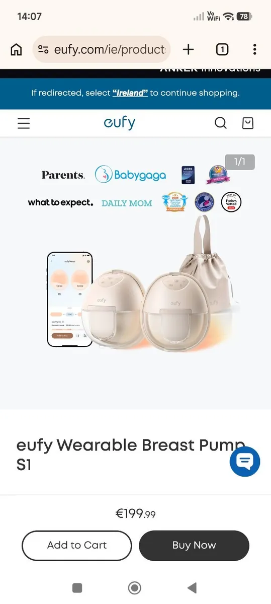 Wearable Breast Pump Eufy S1 - Image 1