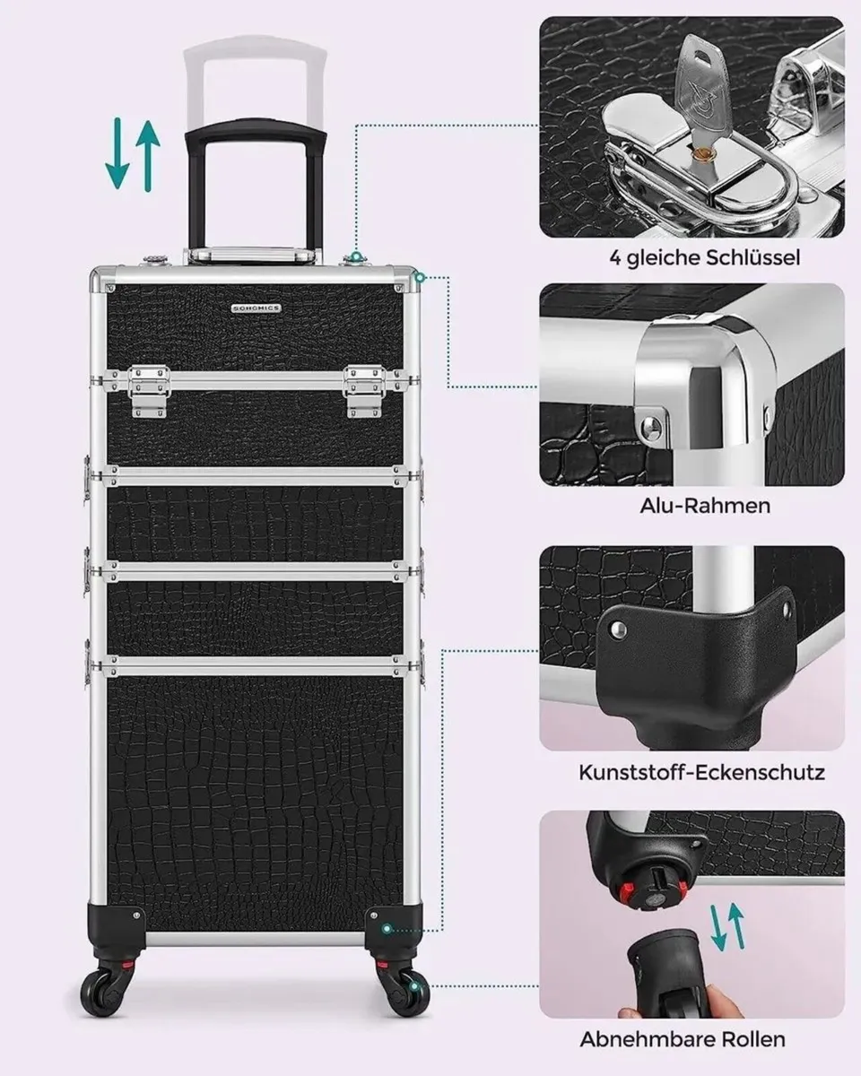 Makeup Trolley with Detachable Mini Cases - Image 1
