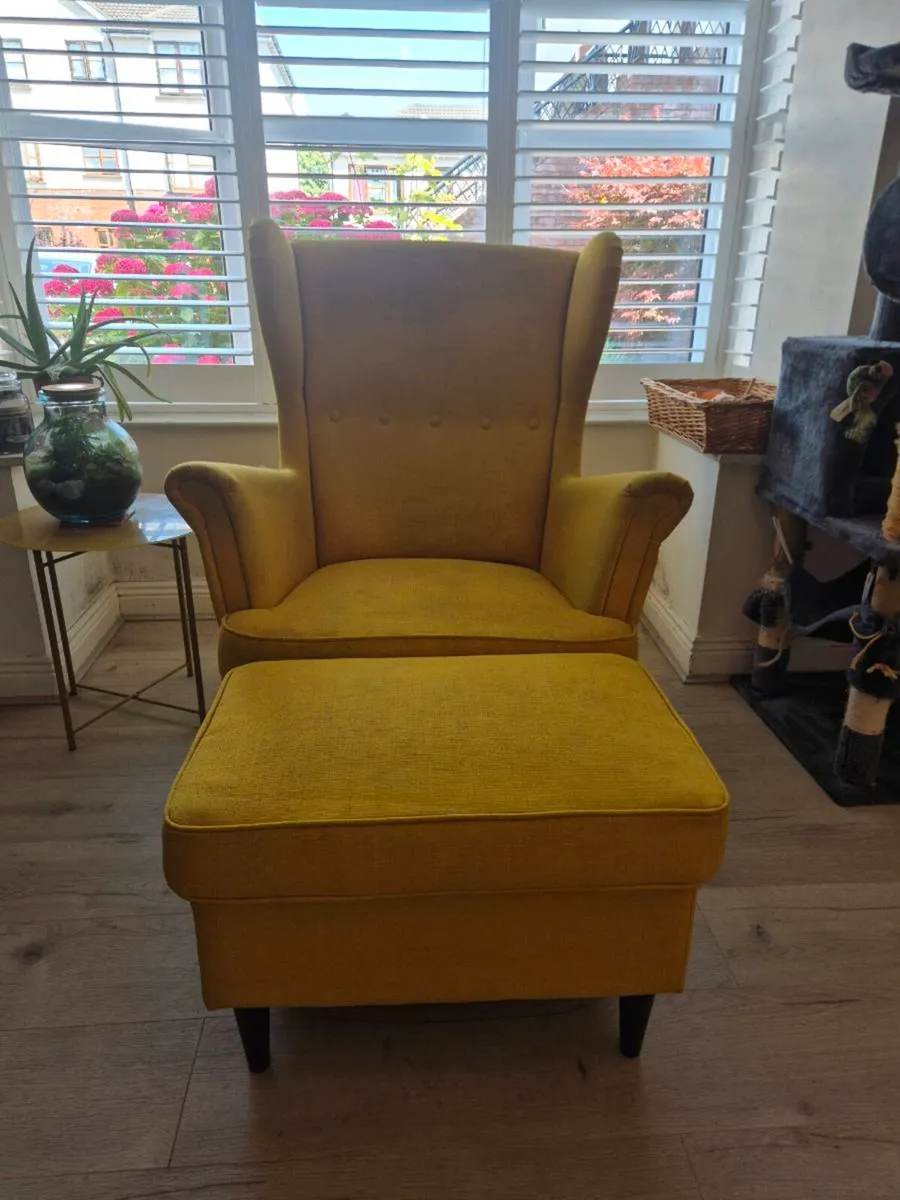 Ikea armchair and foot stool