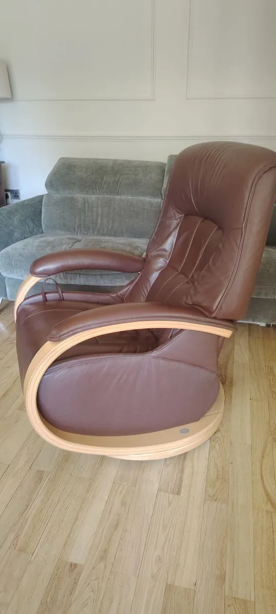 Luxury Himolla Leather Swivel Recliner - Image 1