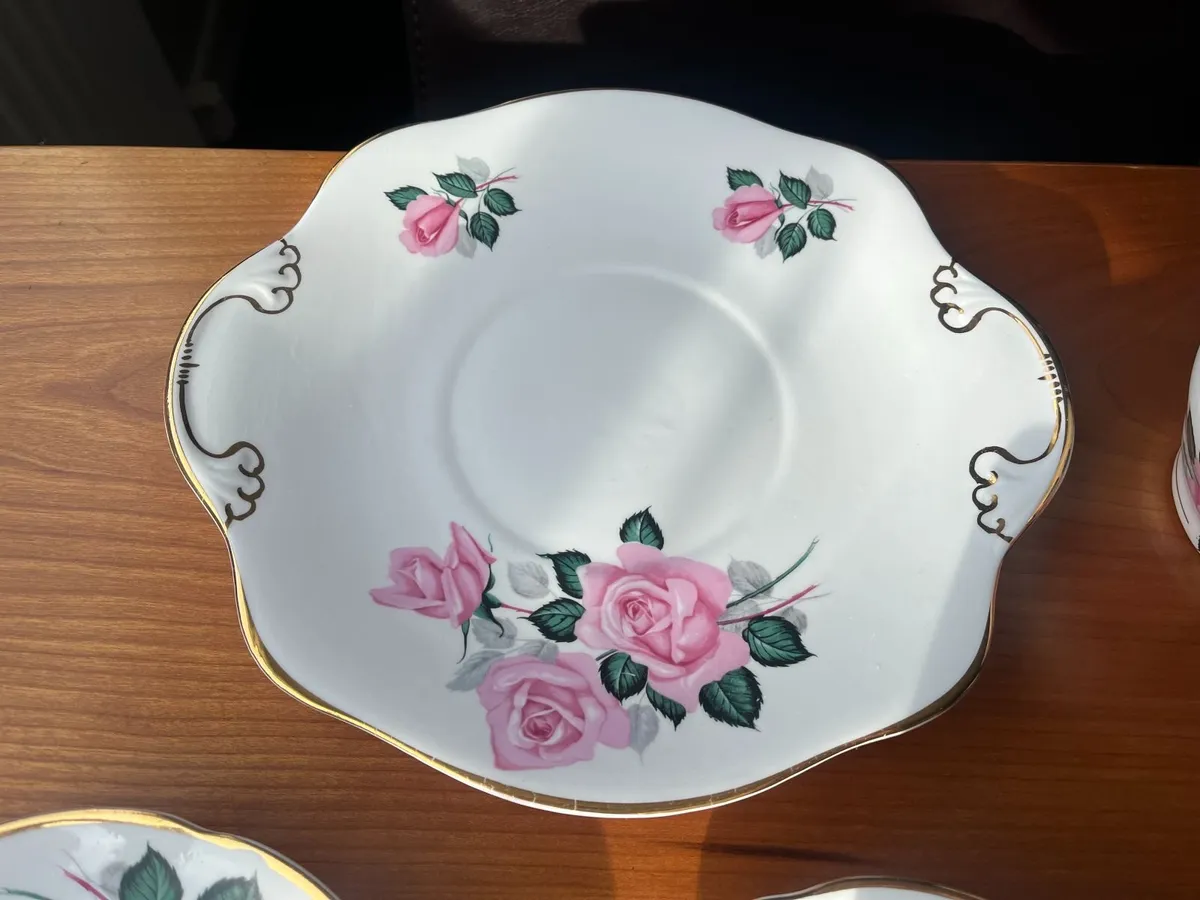 Royal Tara Bone China - Pink Rose Tea Set - Image 4