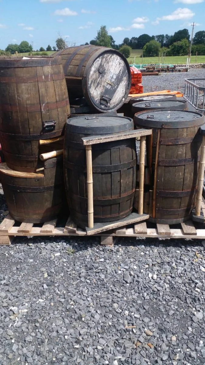 Whiskey barrel bench seats - 8 available - Image 2
