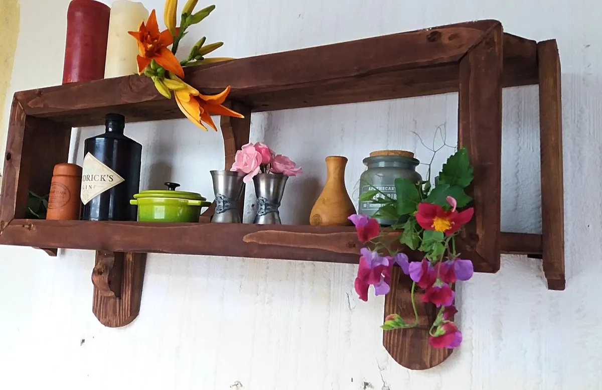 NEW Rustic Cubby Box Floating Shelf / Display - Image 4