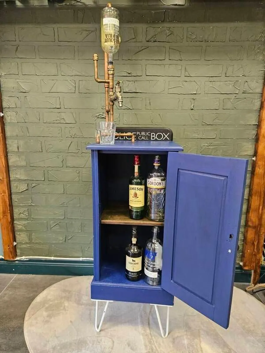The Triple 9 Box - Upcycled Blue Police Box Cabinet - Image 3