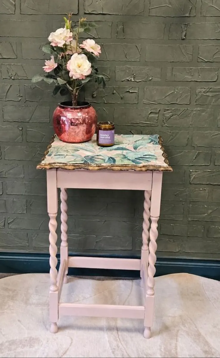 The Pink De Vine - Up-cycled Vintage Side Table - Image 1