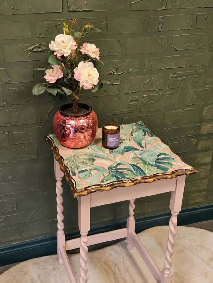 The Pink De Vine - Up-cycled Vintage Side Table - Image 3