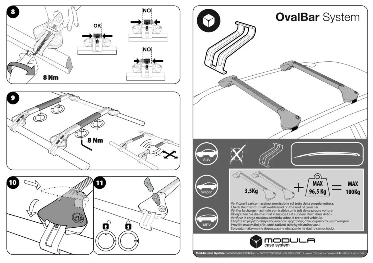 MODULA MOCSOB0AL002 Roof Bars for Closed Roof Rail - Image 3