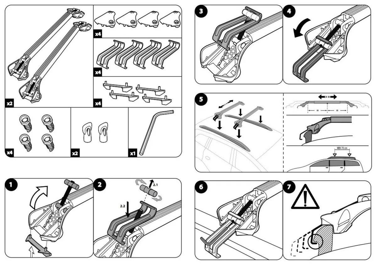 MODULA MOCSOB0AL002 Roof Bars for Closed Roof Rail - Image 4