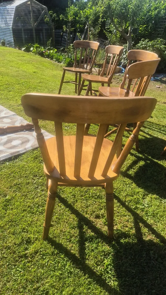 Solid Pine Dining Table  with 8 Chairs - Image 3