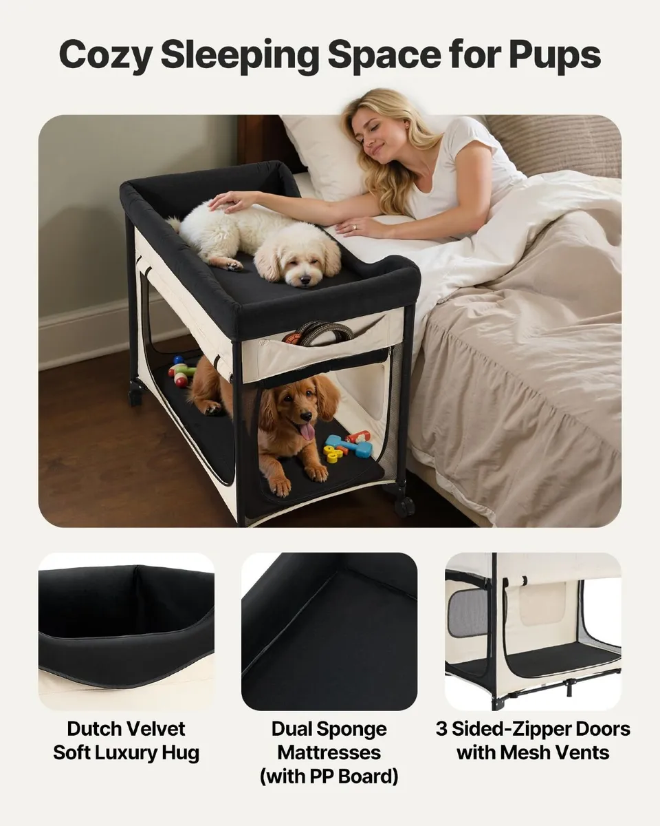 Elevated Lounge Pet Bed, Foldable Bunk Dog Bed - Image 4