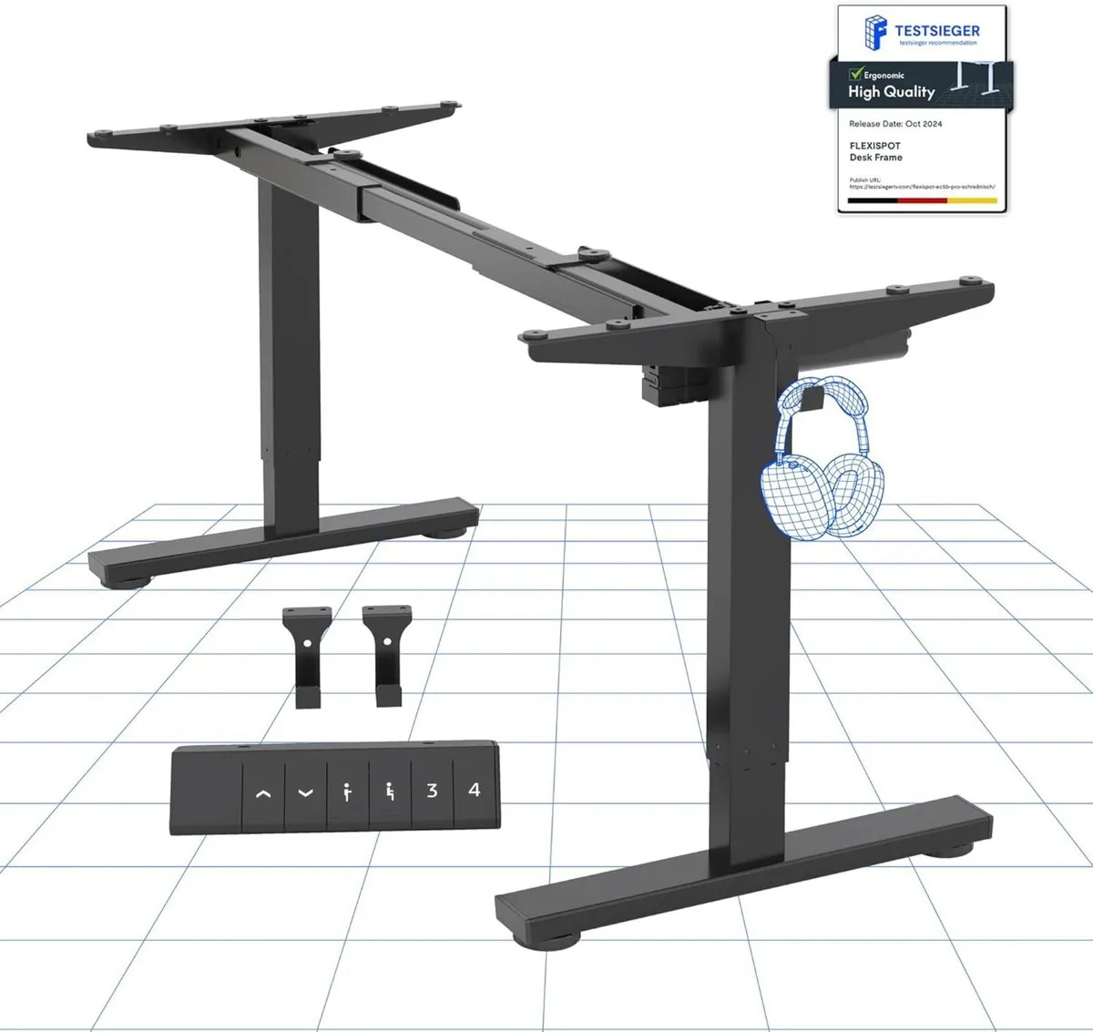 Cylinee Electric Standing Desk Frame with Round - Image 1